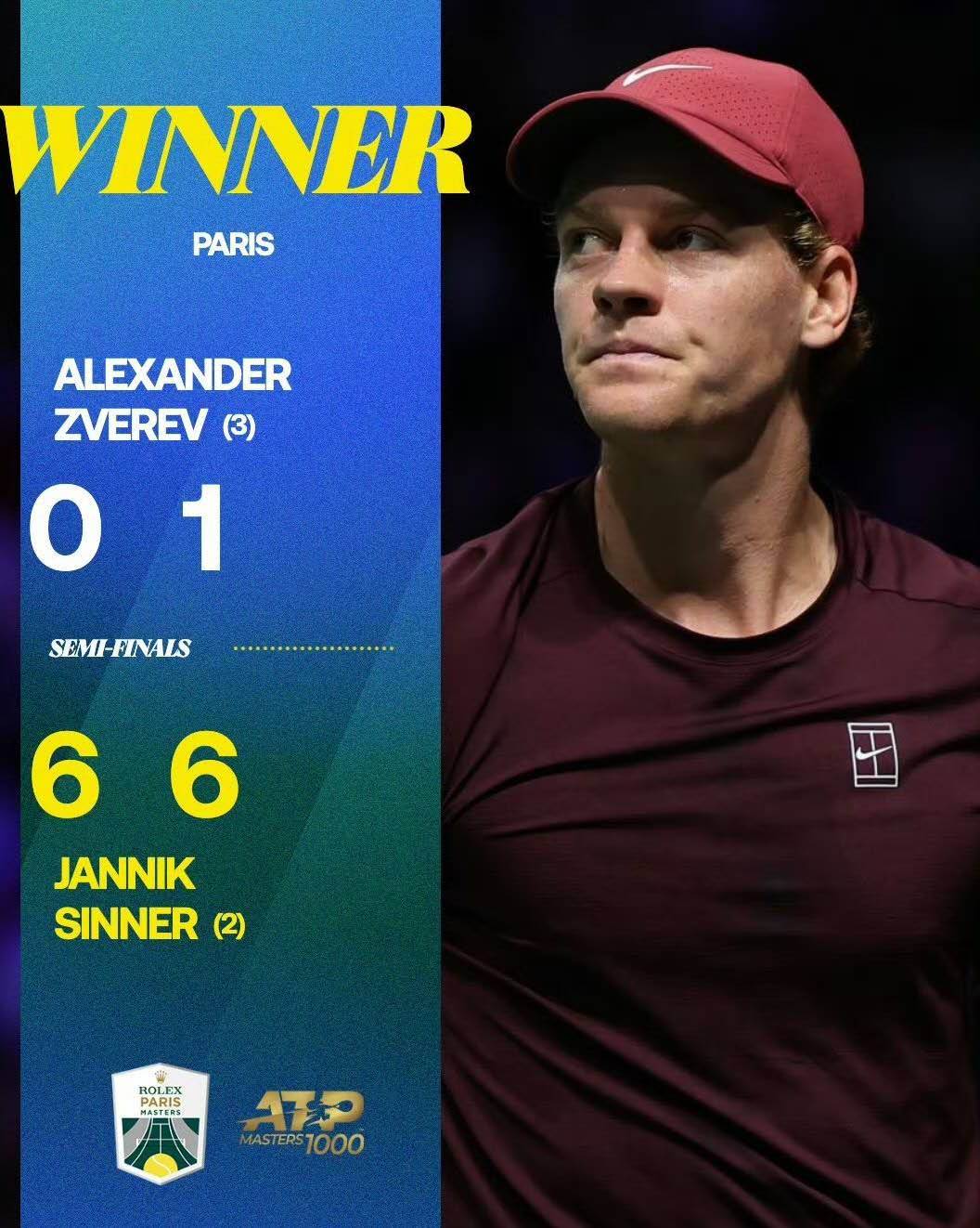 年终总决赛轻取戴维斯杯，兹维列夫关键制胜